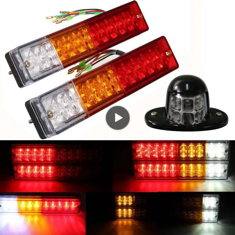 

Waterproof Bright20 LED Truck Lorry Trailer Stop Rear Tail Light Warning Turn Light +License Plate Lamp