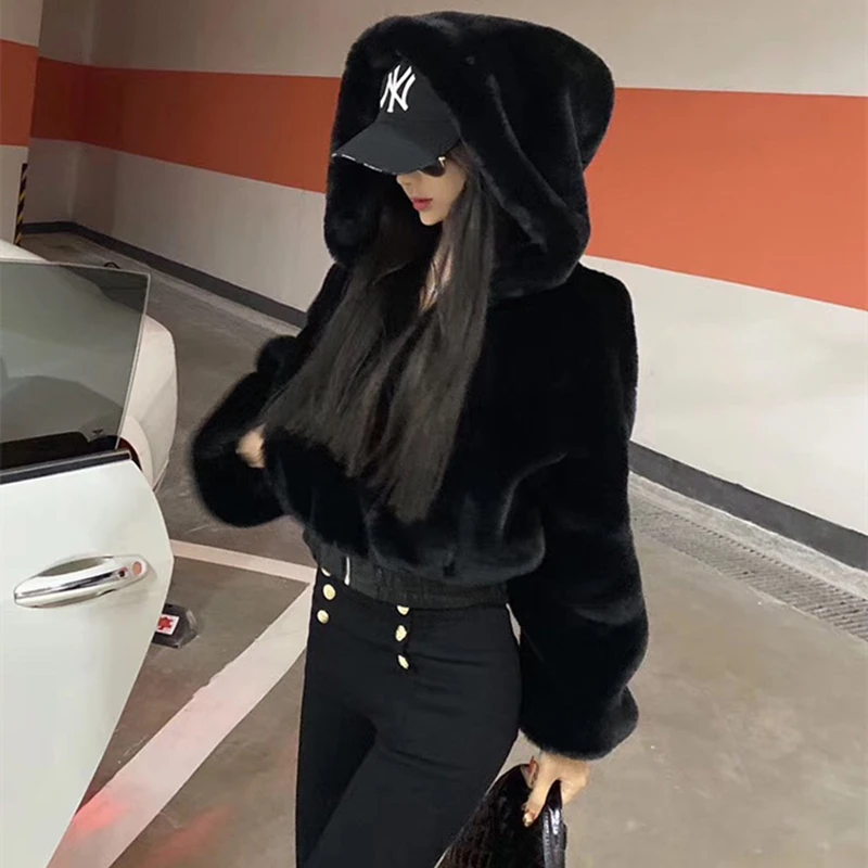 2022 New Korean Fashion Clothing for Womens Streetwear Cropped Fluffy Warm Faux Fur Jacket Hood Long Sleeve Zipper
2022 New Korean Fashion Clothing for Womens Streetwear Cropped Fluffy Warm Faux Fur Jacket Hood Long Sleeve Zipper