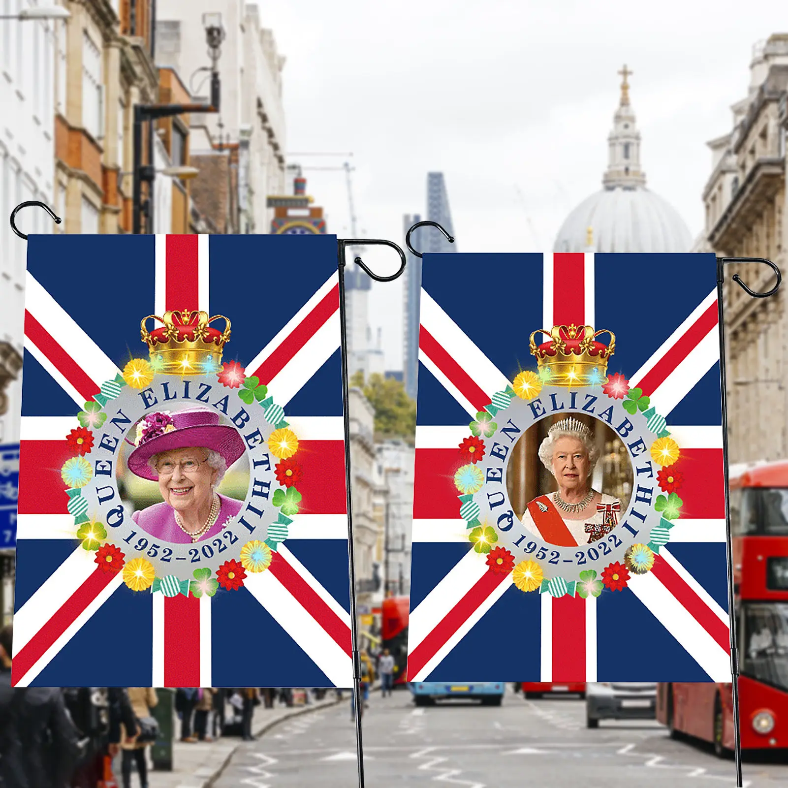 Jubilee Decorations 2022 Union Jack Flags Plati-num Jubilee Flag Featuring Her Majesty The Queen Queens 70th Jubilee Decorations
Jubilee Decorations 2022 Union Jack Flags Plati-num Jubilee Flag Featuring Her Majesty The Queen Queens 70th Jubilee Decorations
