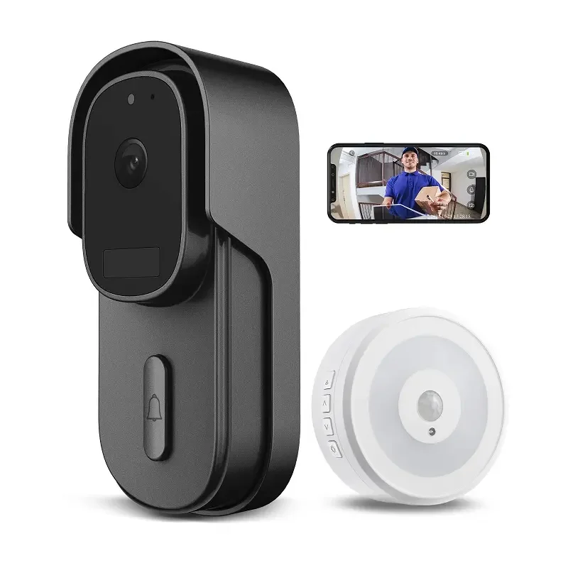 

2023 New Tuya Video Doorbell WiFi Wireless Wired Door Bell DC AC Battery Powered 1080P 2MP Pixel Waterproof Support Alexa Google