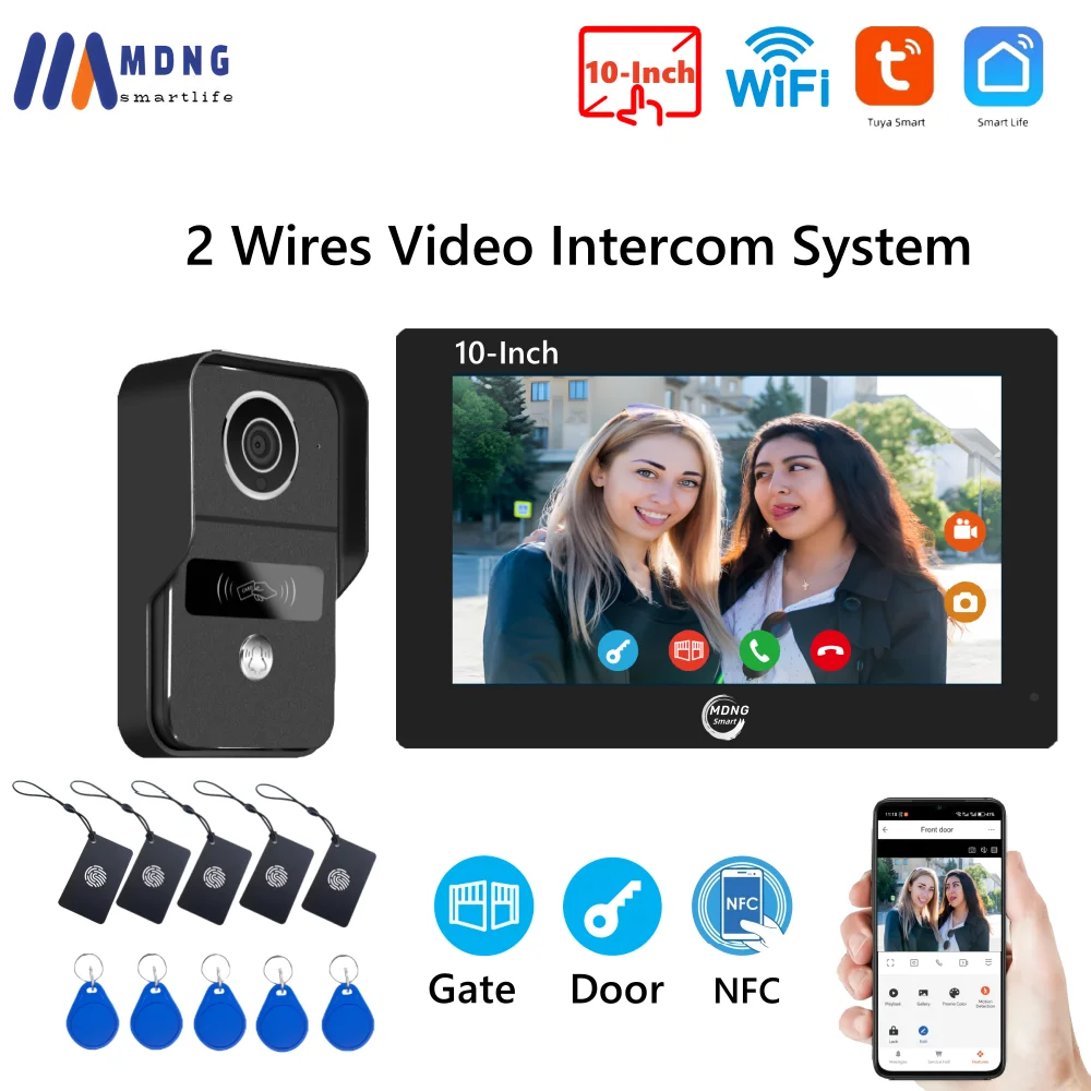 Умная камера дверного звонка 1080P Tuya, домашний видеодомофон, Wi-Fi, 2 провода, 7/10 дюймов, беспроводная видеодомофонная система, разблокировка 5 в 1, NFC
Умная камера дверного звонка 1080P Tuya, домашний видеодомофон, Wi-Fi, 2 провода, 7/10 дюймов, беспроводная видеодомофонная система, разблокировка 5 в 1, NFC