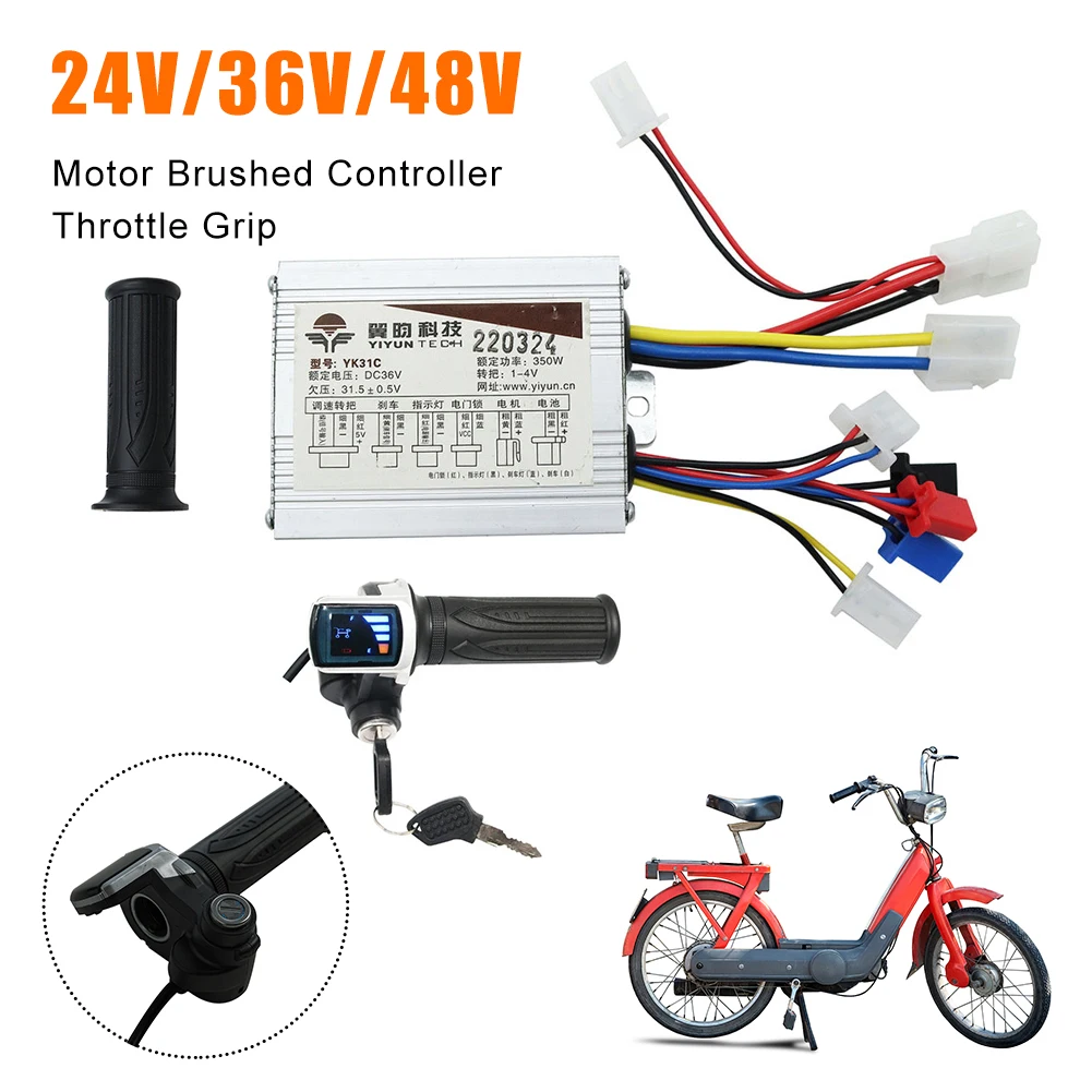 Electric Bike Motor Brushed Controller Throttle Twist Grips suit 250W/350W/1000W Scooter Speed Controller Scooter Accessories
Electric Bike Motor Brushed Controller Throttle Twist Grips suit 250W/350W/1000W Scooter Speed Controller Scooter Accessories