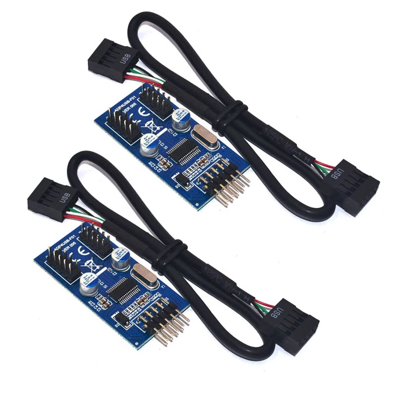 2X Motherboard 9Pin USB Header To 2 Male Adapter Card USB2.0 9Pin To Dual 9Pin Connector Splitter
2X Motherboard 9Pin USB Header To 2 Male Adapter Card USB2.0 9Pin To Dual 9Pin Connector Splitter