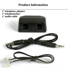 3 in1 Telephone Adapter For Digital Voice Recorder Telephone Line Audio Cable Line-in Cable Support 3.5mm MIC Interface