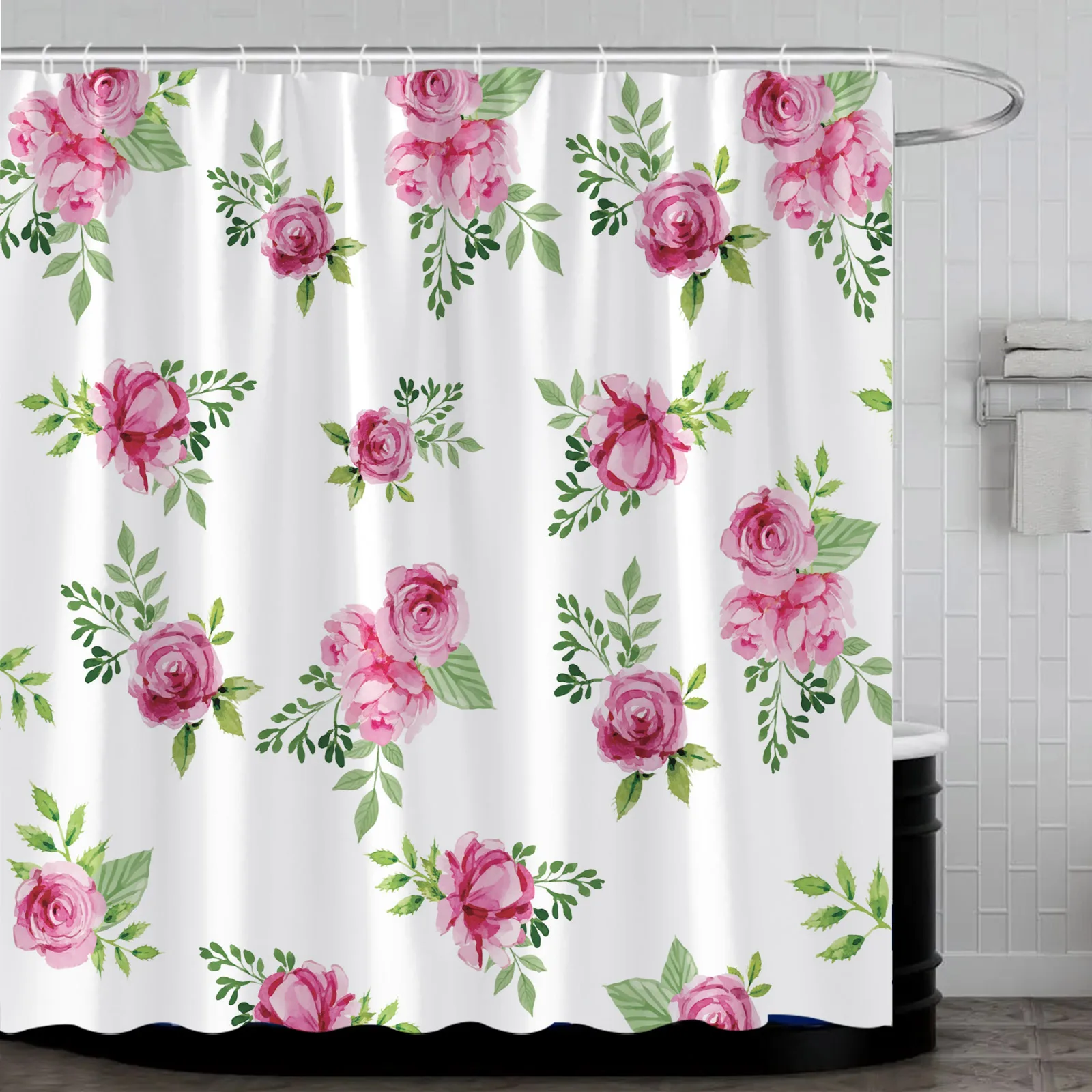 Curtains Spring Floral Green Leaves Bath Decor Polyester Fabric Hanging Curtains Bathroom Pink Flower Shower Accessories Sets
Curtains Spring Floral Green Leaves Bath Decor Polyester Fabric Hanging Curtains Bathroom Pink Flower Shower Accessories Sets