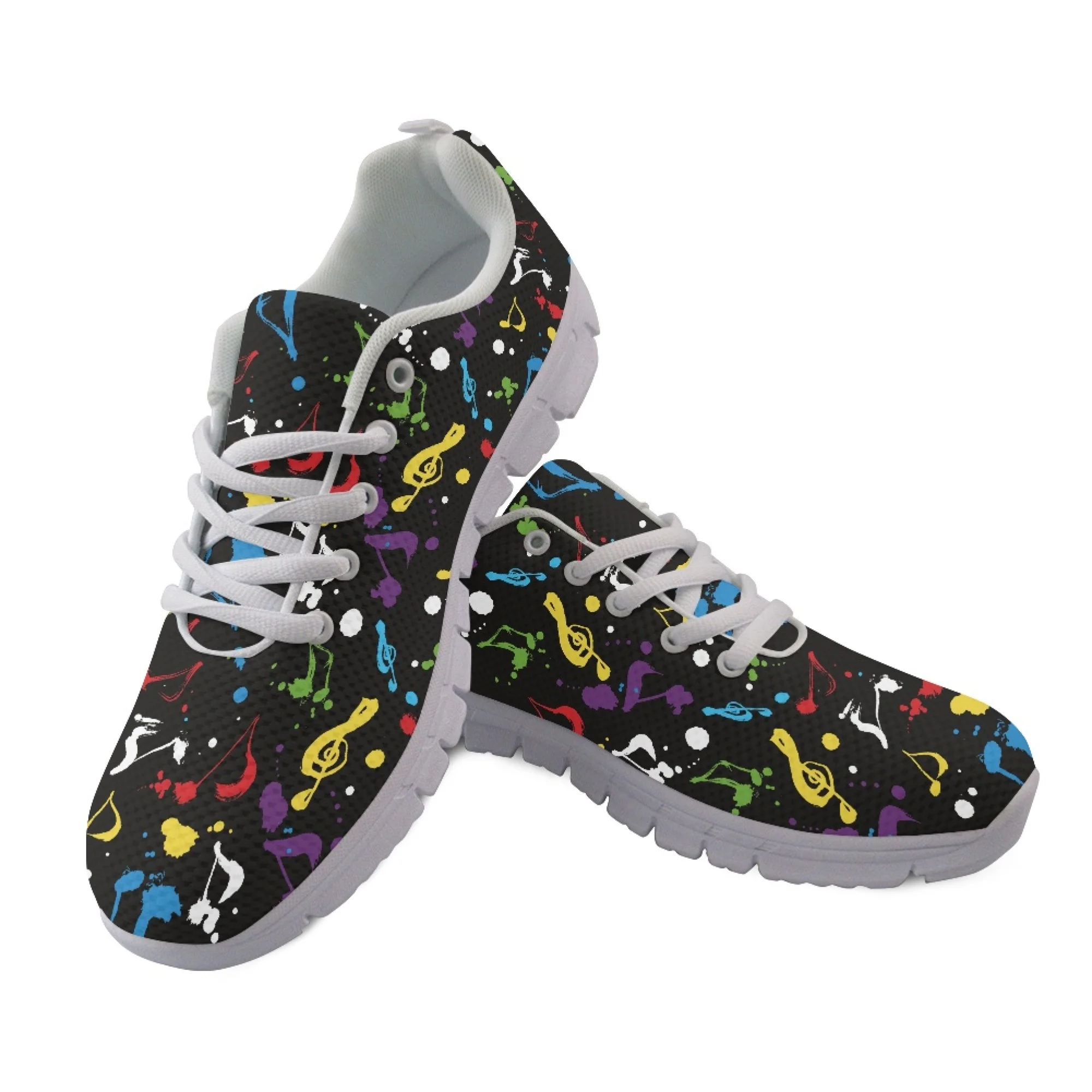 Yikeluo Rainbow Music Notes Luxury Print Casual Sneakers for Women Lace-Up Brand Design Flat Unisex Couple Walking Shoes
Yikeluo Rainbow Music Notes Luxury Print Casual Sneakers for Women Lace-Up Brand Design Flat Unisex Couple Walking Shoes
