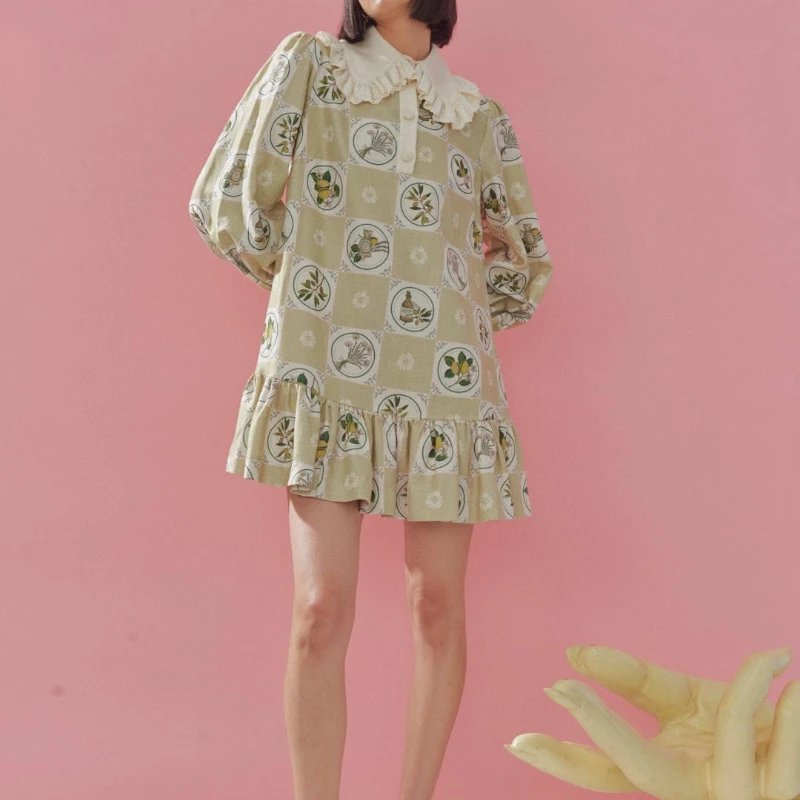 Kahaki Loose Mini Dress Spring Summer New 2022 Top Quality Plaid Print Long Lantern Sleeve Ruffles Collar Women Fashion
Kahaki Loose Mini Dress Spring Summer New 2022 Top Quality Plaid Print Long Lantern Sleeve Ruffles Collar Women Fashion