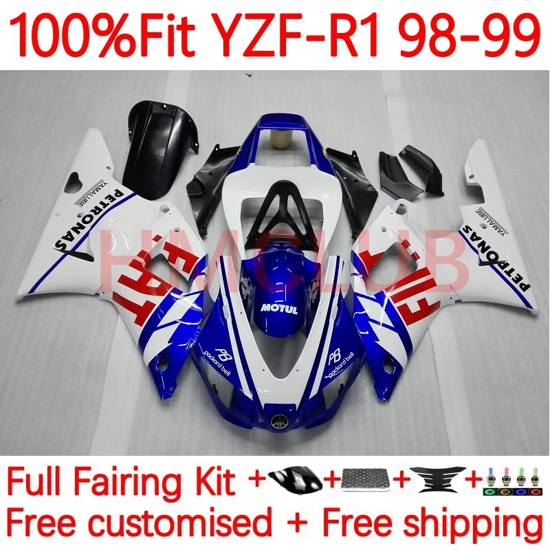OEM Body For YAMAHA YZF1000 YZF R1 R 1 1000 YZF-R1 YZF-1000 blue white blk YZFR1 1998 1999 1000CC 98 99 Injection Fairing 99No.7
OEM Body For YAMAHA YZF1000 YZF R1 R 1 1000 YZF-R1 YZF-1000 blue white blk YZFR1 1998 1999 1000CC 98 99 Injection Fairing 99No.7
