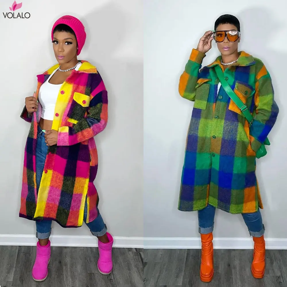 2023 Women Plaid Single Breasted Long Sleeve Turn-down Neck Shirt Style Long Wool and Blends Outcoat Coats and Jackets Women
2023 Women Plaid Single Breasted Long Sleeve Turn-down Neck Shirt Style Long Wool and Blends Outcoat Coats and Jackets Women
