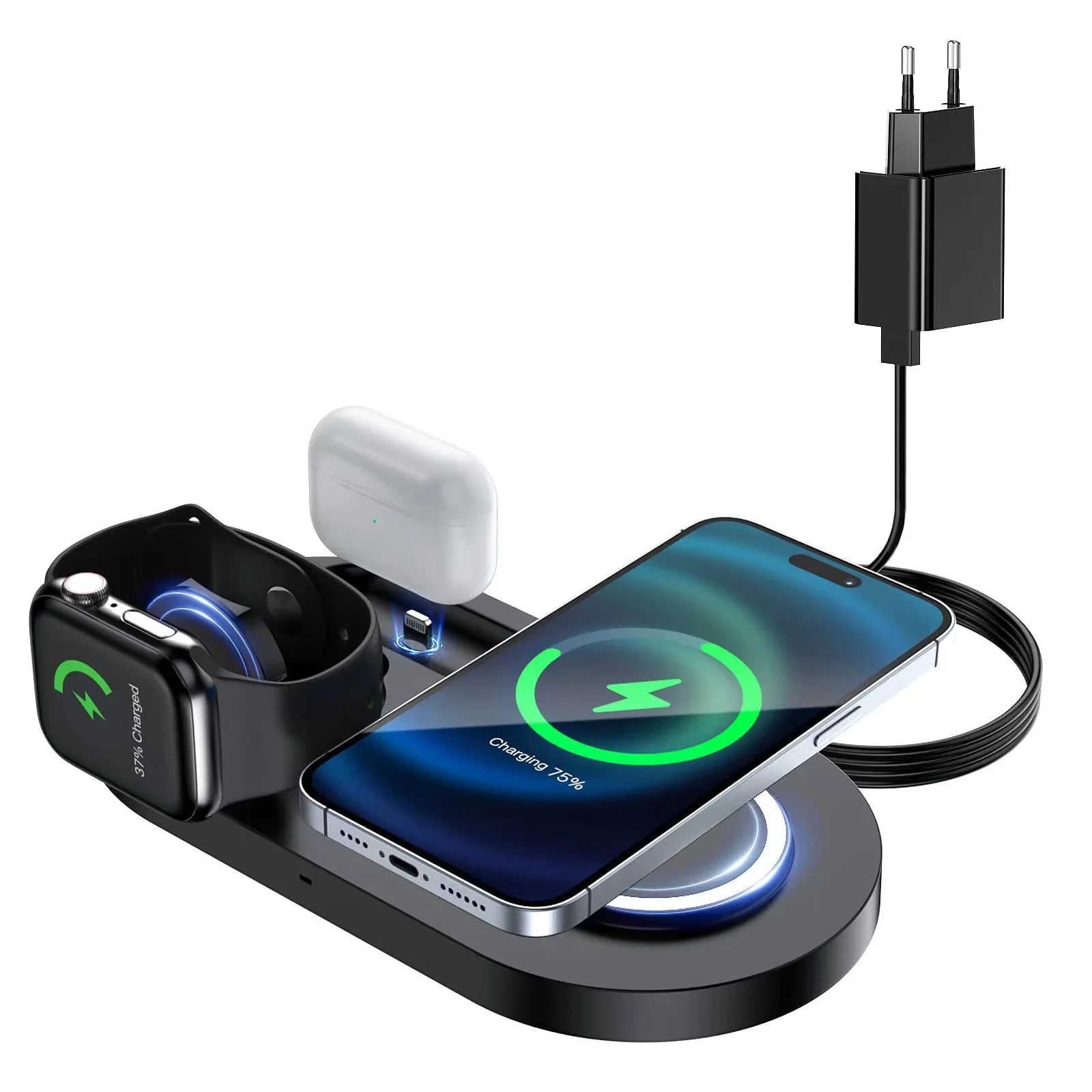 3 IN 1 Magsafe Wireless 18W Charger For iPhone 14 13 12 Pro Max Apple Watch Airpods Series Fast Charging Quick Magnetic Charge
3 IN 1 Magsafe Wireless 18W Charger For iPhone 14 13 12 Pro Max Apple Watch Airpods Series Fast Charging Quick Magnetic Charge