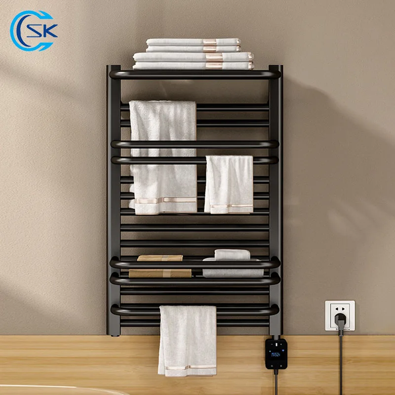 Electric Heated Towel Rail Black Water Towel Radiator Bathroom Electric Towel Rack WIFI Control Towel Dryer Bathroom Accessories
Electric Heated Towel Rail Black Water Towel Radiator Bathroom Electric Towel Rack WIFI Control Towel Dryer Bathroom Accessories