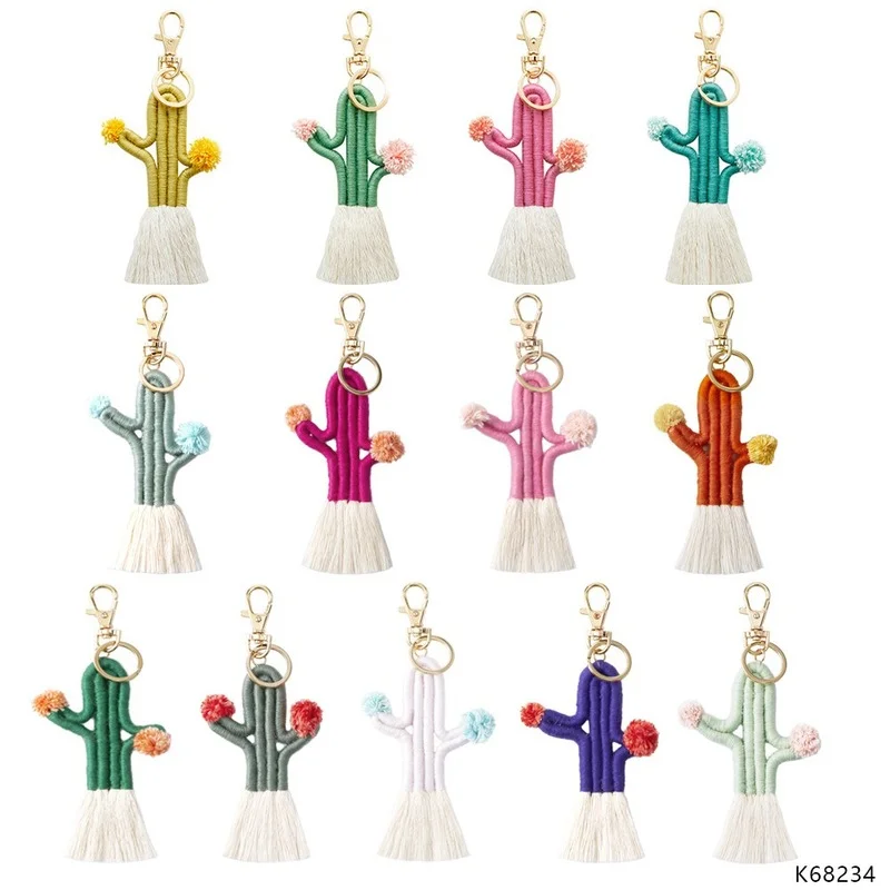2022 Handmade Knitted Cotton Thread Wrapped Tassel Cactus Keychain for Women Fashion Boho Style Boutique Jewelry Wholesale
2022 Handmade Knitted Cotton Thread Wrapped Tassel Cactus Keychain for Women Fashion Boho Style Boutique Jewelry Wholesale