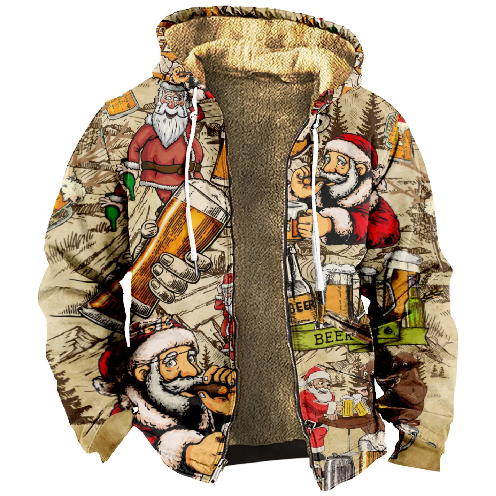 Vintage Christmas Mens Fleece Hooded Jacket Autumn Winter Casual Fashion Printed Zipper Coat Male Long Sleeve Casual Jackets
Vintage Christmas Mens Fleece Hooded Jacket Autumn Winter Casual Fashion Printed Zipper Coat Male Long Sleeve Casual Jackets