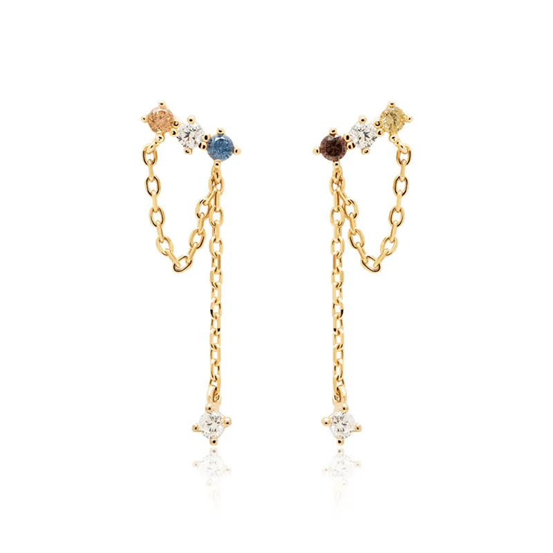 18K gold inlaid gem 925 Sterling Silver Tassel Earrings European and American elegant Earrings Holiday Party Gift
18K gold inlaid gem 925 Sterling Silver Tassel Earrings European and American elegant Earrings Holiday Party Gift