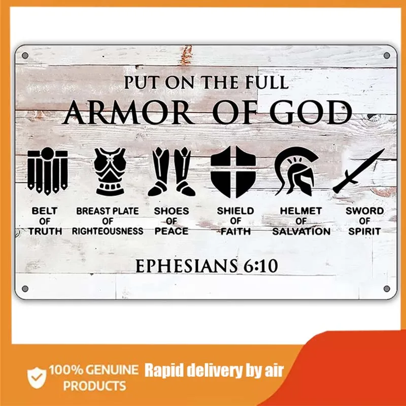 Fun Put on The Full Armor of God Metal Tin Sign Wall Decor, Farmhouse Country Christian Sign For Home Decor Gifts
Fun Put on The Full Armor of God Metal Tin Sign Wall Decor, Farmhouse Country Christian Sign For Home Decor Gifts