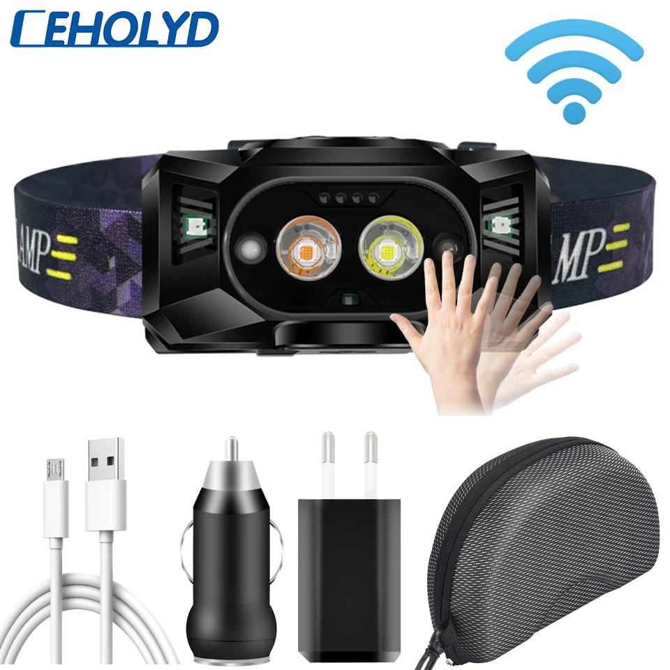 Sensor Led Headlamp Built in Battery 2- Core Warm & White Colors Bulbs Light High Quality Fishing Head Lamp Headlight Ceholyd
Sensor Led Headlamp Built in Battery 2- Core Warm & White Colors Bulbs Light High Quality Fishing Head Lamp Headlight Ceholyd