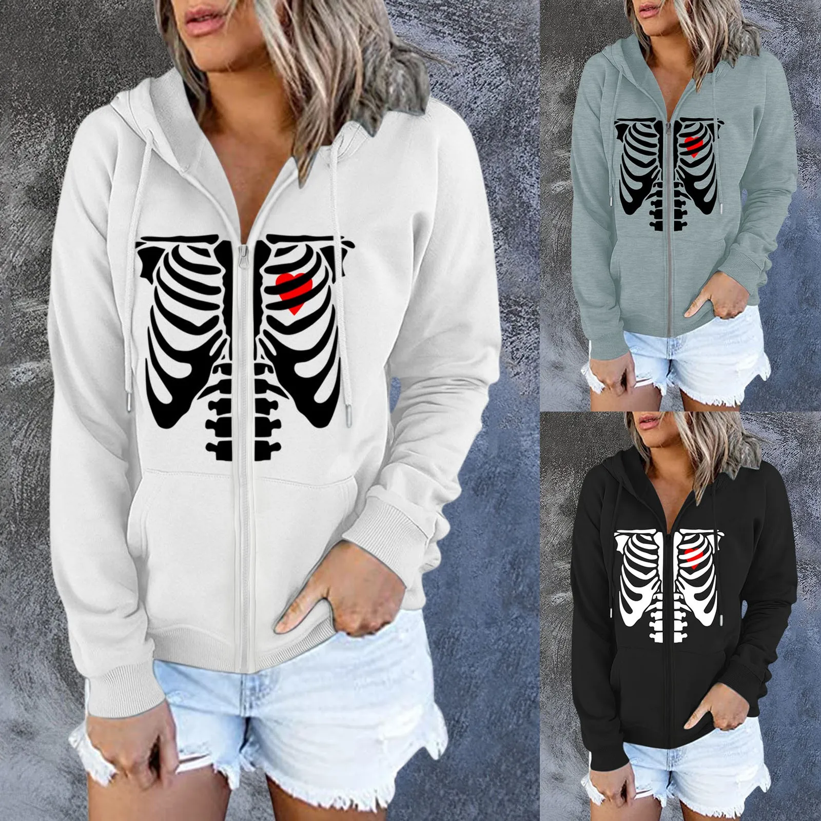 Womens Casual Long Sleeve Halloween Print Zipper Hooded Coat Sweatshirt Tops Fuzzy Sweater Fleece Pullover
Womens Casual Long Sleeve Halloween Print Zipper Hooded Coat Sweatshirt Tops Fuzzy Sweater Fleece Pullover