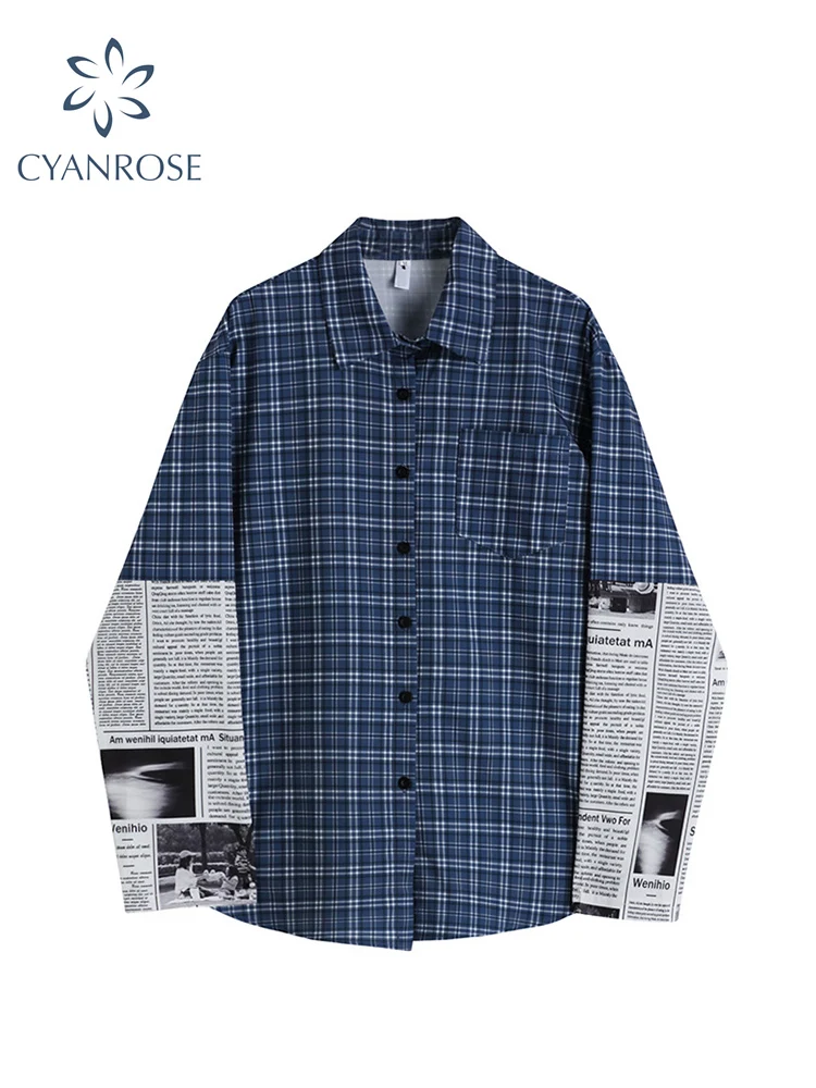 Vintage Plaid Patchwork Women Shirt Fashion Long Sleeve Polo-Neck Shirt Female Streetwear BF Style Y2K Casual Blouses Oversized
Vintage Plaid Patchwork Women Shirt Fashion Long Sleeve Polo-Neck Shirt Female Streetwear BF Style Y2K Casual Blouses Oversized