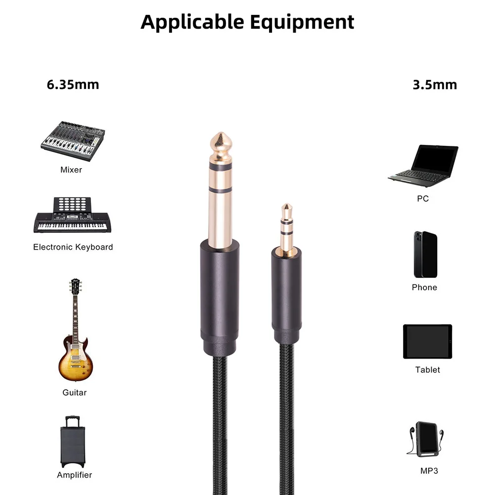 3.5mm To 6.35mm Stereo TRS Audio Cable 10FT 3Meters For Guitars Mixer Amplifiers MP3 Player Laptop Computer Mobile Phone
3.5mm To 6.35mm Stereo TRS Audio Cable 10FT 3Meters For Guitars Mixer Amplifiers MP3 Player Laptop Computer Mobile Phone