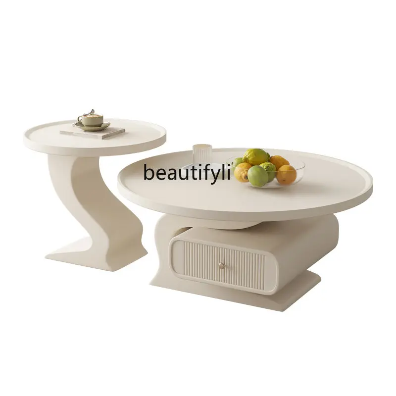 yj French Cream Style Coffee Table Light Luxury Modern Minimalist Designer Model round Coffee Table
yj French Cream Style Coffee Table Light Luxury Modern Minimalist Designer Model round Coffee Table