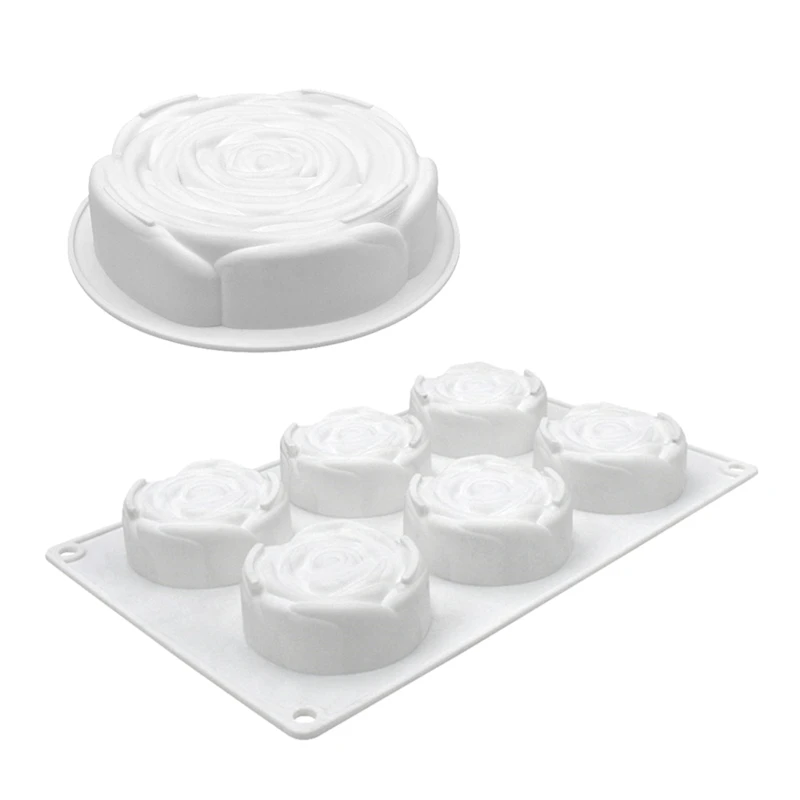 1/6 Cavity Round Rose Silicone Cake Mold for Chocolate Mousse Ice Cream Dessert Pastry Baking Pan Mould Decorating Tool
1/6 Cavity Round Rose Silicone Cake Mold for Chocolate Mousse Ice Cream Dessert Pastry Baking Pan Mould Decorating Tool