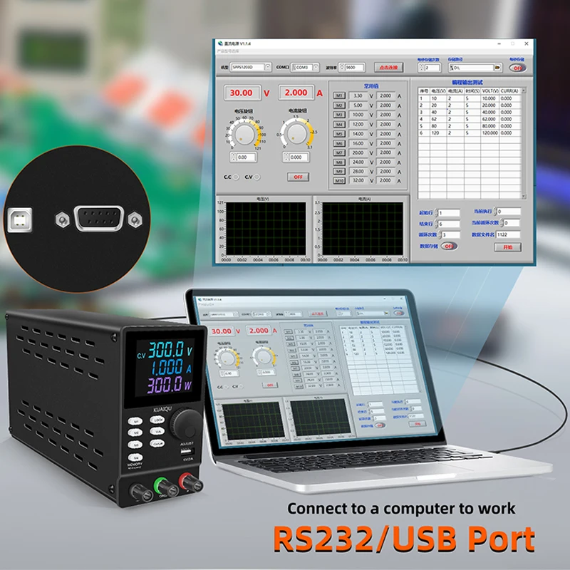 RS232 Port Laboratory DC Programmable Power Supply 30V 10A 200V120V Adjustable USB Interface PC Software Voltage Current Regulat
RS232 Port Laboratory DC Programmable Power Supply 30V 10A 200V120V Adjustable USB Interface PC Software Voltage Current Regulat