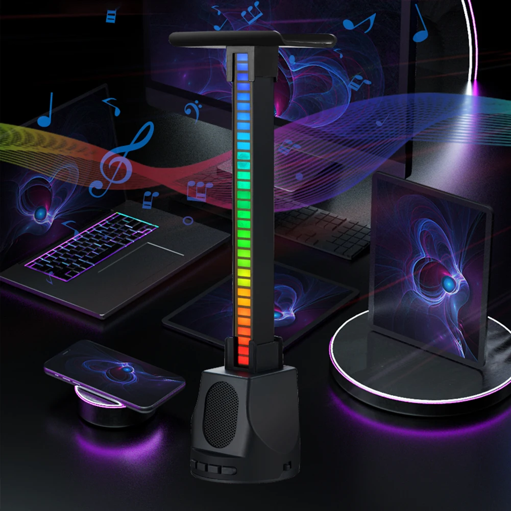 ABS Desk Headset Display Holder Adjustable Headphone Stand with RGB Light Detachable Pickup Light Speaker with Stand for Desktop
ABS Desk Headset Display Holder Adjustable Headphone Stand with RGB Light Detachable Pickup Light Speaker with Stand for Desktop