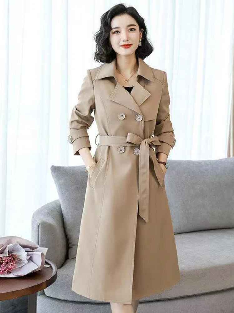 Long Sleeve Elegant Khaki Long Casual Trench Women Autumn Winter Solid Color V Neck Loose Sweet Vintage Fashion Coat 2022
Long Sleeve Elegant Khaki Long Casual Trench Women Autumn Winter Solid Color V Neck Loose Sweet Vintage Fashion Coat 2022