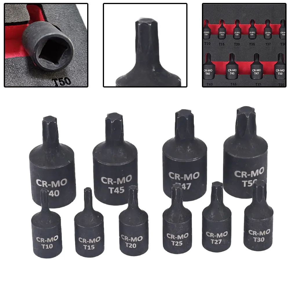 10Pcs Hex Torx Screwdriver Bit Drive Socket Adapter Head 1/4 3/8 Inch Drive Socket Hand Tools T10-T50
10Pcs Hex Torx Screwdriver Bit Drive Socket Adapter Head 1/4 3/8 Inch Drive Socket Hand Tools T10-T50