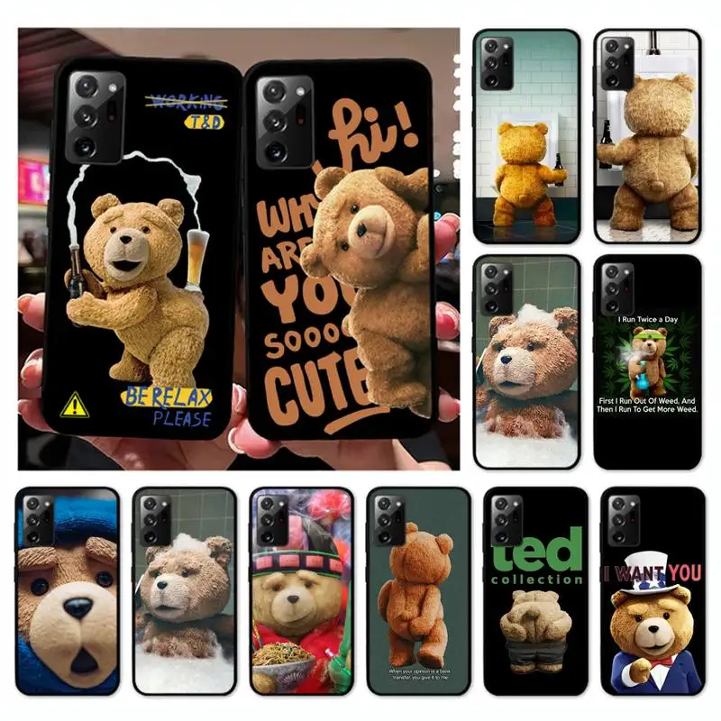 

Funny Cartoon Teddy Bear Phone Case For Samsung Galaxy Note 10Pro Note20ultra note20 note10lite M30S Coque