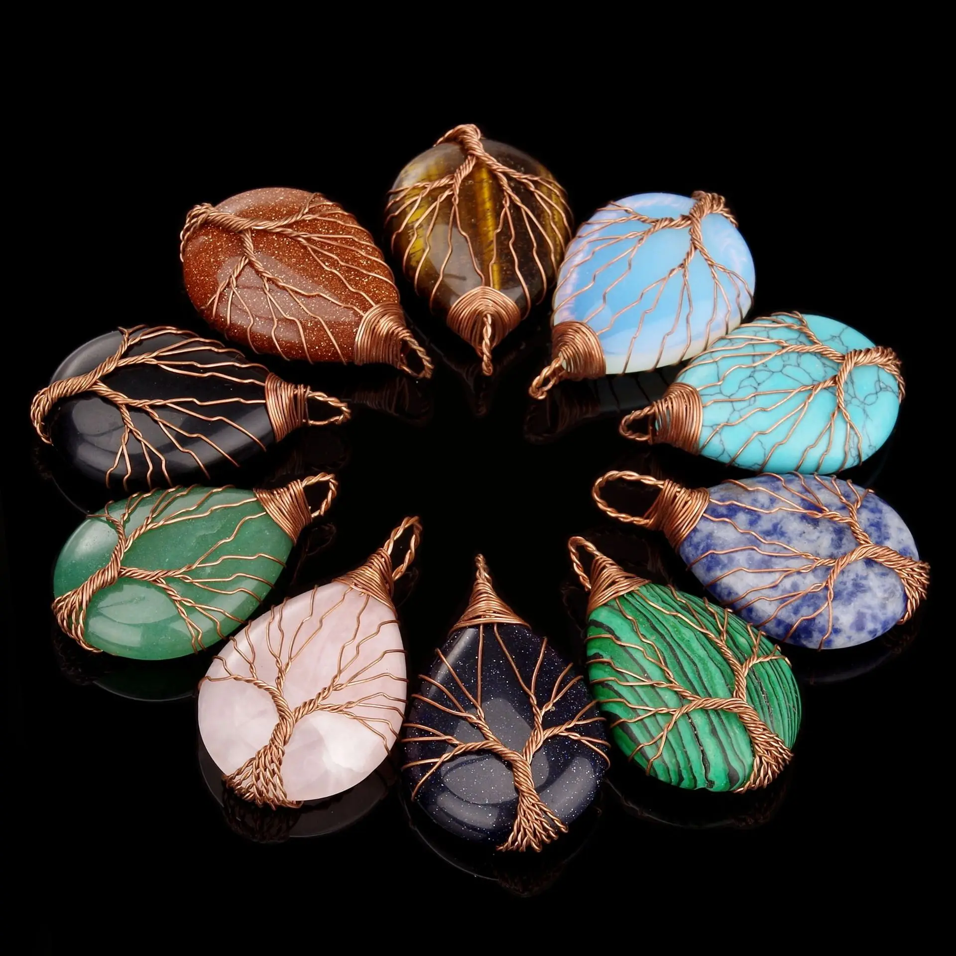Copper Wire Wrapped Tree Of Life Charms Natural Stone Pink Quartz Healing Crystal Amethyst Necklaces
Copper Wire Wrapped Tree Of Life Charms Natural Stone Pink Quartz Healing Crystal Amethyst Necklaces