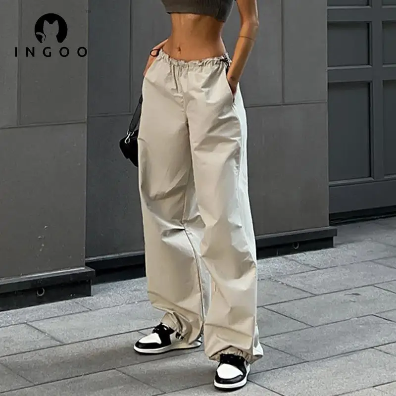 INGOO Drawstring Waist Women Cargo Pants With Pockets Casual Loose Gray Jogger Sweatpants Female Streetwear Fashion Y2K Trousers
INGOO Drawstring Waist Women Cargo Pants With Pockets Casual Loose Gray Jogger Sweatpants Female Streetwear Fashion Y2K Trousers