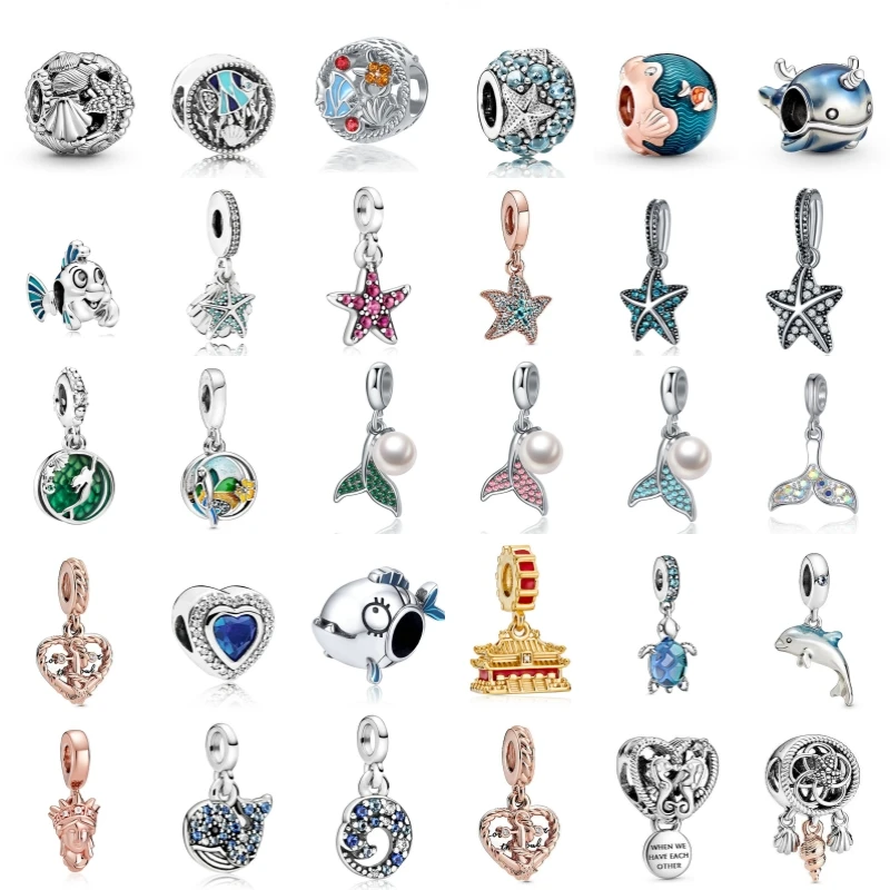 

New Fashion Charm Classic Starfish Turtle Underwater World Beads Suitable for Pandora Original Women's Bracelets Jewelry Gifts