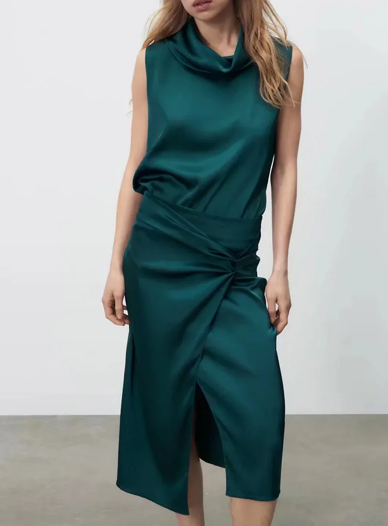 2022 Spring Fashion Women's New Slim Silk Satin Texture Knotted Skirt Satin Drape Ladies Midi Skirt
2022 Spring Fashion Women's New Slim Silk Satin Texture Knotted Skirt Satin Drape Ladies Midi Skirt