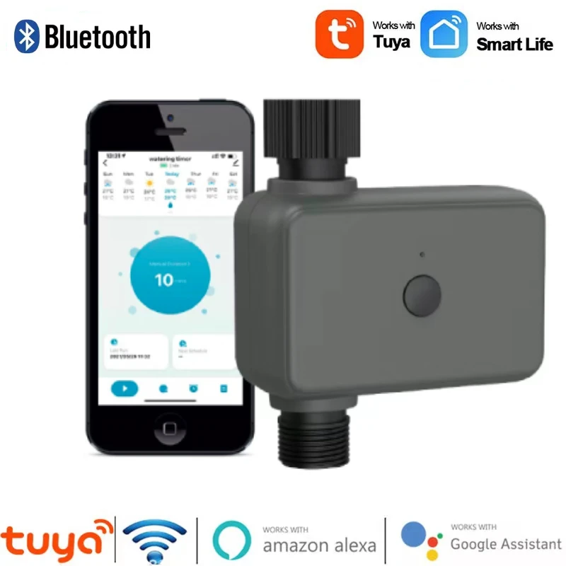 Tuya Smart Bluetooth Water Timer Programmable Outdoor Garden Faucet Lawn Irrigation Timer With Automatic and Manual Watering
Tuya Smart Bluetooth Water Timer Programmable Outdoor Garden Faucet Lawn Irrigation Timer With Automatic and Manual Watering