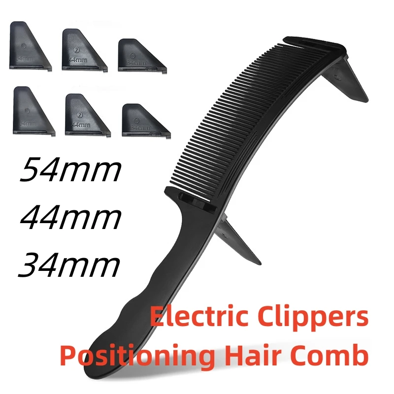 

Hair Clippers Limit Comb S Arc Positioning Haircut Comb Barber Shop Beauty Salon Curved Hairdressing Hairbrush 34/44/54mm Y0504