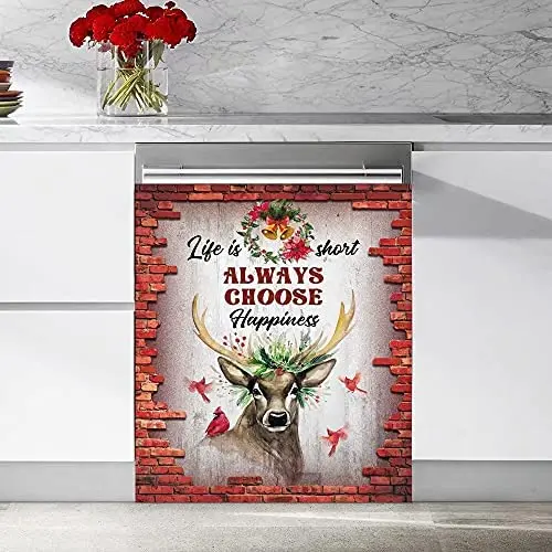 Deer Design Kitchen Dishwasher Cover Magnet Sticker,Life is Short Always Choose Happiness Decor Decal,Kitchen Refrigerators,Frid
Deer Design Kitchen Dishwasher Cover Magnet Sticker,Life is Short Always Choose Happiness Decor Decal,Kitchen Refrigerators,Frid