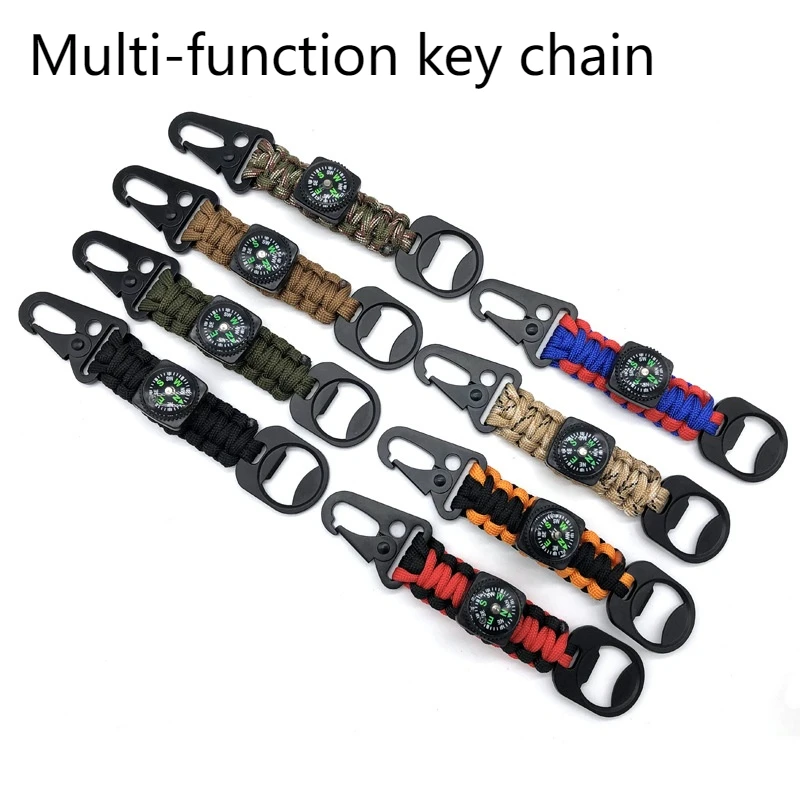 Outdoor multifunctional compass thermometer Eagle mouth bottle opener Mountaineering buckle seven-core paracord key l chain
Outdoor multifunctional compass thermometer Eagle mouth bottle opener Mountaineering buckle seven-core paracord key l chain