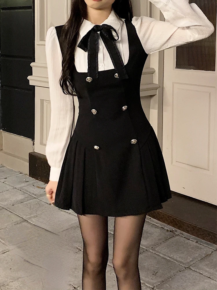 Fake Two Dress Long Sleeve 2022 Autumn Bow Casual Korea Fashion Y2k Mini Dress Woman Elegant Vintage Short Party Dress Slim Chic
Fake Two Dress Long Sleeve 2022 Autumn Bow Casual Korea Fashion Y2k Mini Dress Woman Elegant Vintage Short Party Dress Slim Chic
