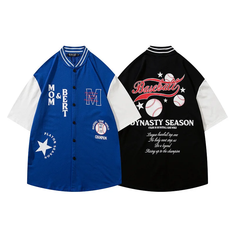 New Men Hip-hop Baseball Shirt Patchwork Printing Streetwear College Rock Loose Tops Summer Student Couple Short Sleeves Shirts
New Men Hip-hop Baseball Shirt Patchwork Printing Streetwear College Rock Loose Tops Summer Student Couple Short Sleeves Shirts