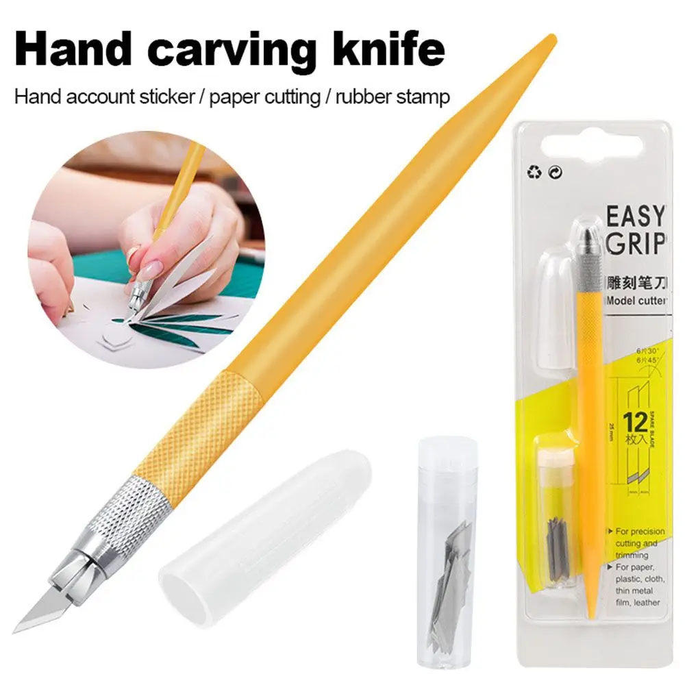 Art Knife Pen Blade Paper Cutter Precision Craft Cutting Tool Portable Knife DIY Hand Account Tape Leather Fabric Carving
Art Knife Pen Blade Paper Cutter Precision Craft Cutting Tool Portable Knife DIY Hand Account Tape Leather Fabric Carving