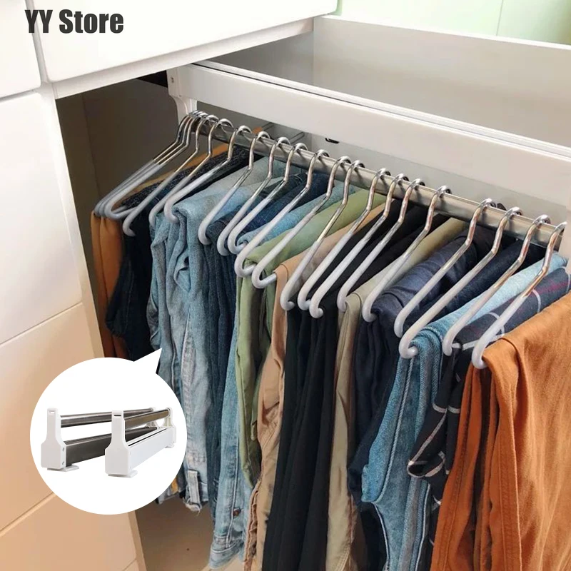 Pull-Out Closet Valet Rod Adjustable Wardrobe Clothing Rail Top Mount Wardrobe Hanger Rack Bar Ball Bearing Slide Heavy Duty
Pull-Out Closet Valet Rod Adjustable Wardrobe Clothing Rail Top Mount Wardrobe Hanger Rack Bar Ball Bearing Slide Heavy Duty