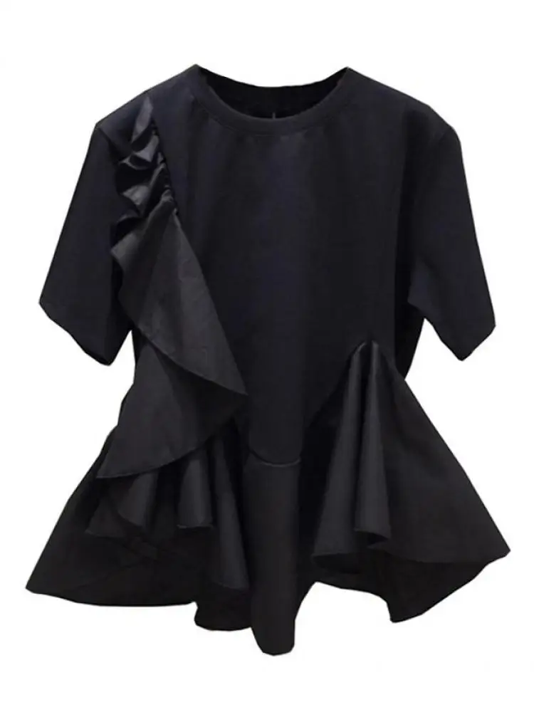 cotton Women T Shirt Yuerwang Short Sleeves Irregular Falbala Tshirt White Blackn New 2022 Spring Summer Casual Women Tops
cotton Women T Shirt Yuerwang Short Sleeves Irregular Falbala Tshirt White Blackn New 2022 Spring Summer Casual Women Tops