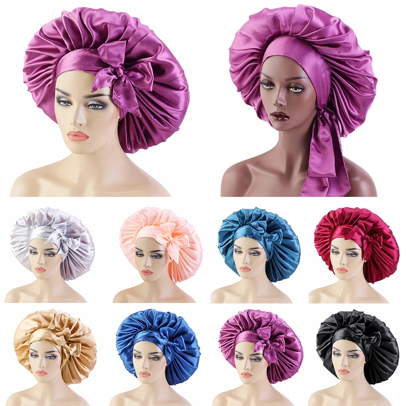 Women Round Cap Baotou Hat Elastic Night Cap Turban Hats Satin Night Cap Head Tie Solid Color Elastic Ribbon Skin-friendly Large
Women Round Cap Baotou Hat Elastic Night Cap Turban Hats Satin Night Cap Head Tie Solid Color Elastic Ribbon Skin-friendly Large
