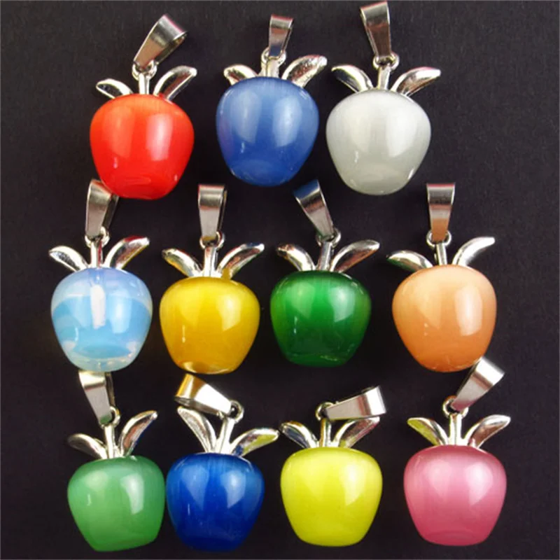 10Pcs/lot Opal Multicolor Cat Eye Gem Silver Plated Apple Pendant Charms for Diy Earring Necklace Making Accessories Jewelry
10Pcs/lot Opal Multicolor Cat Eye Gem Silver Plated Apple Pendant Charms for Diy Earring Necklace Making Accessories Jewelry