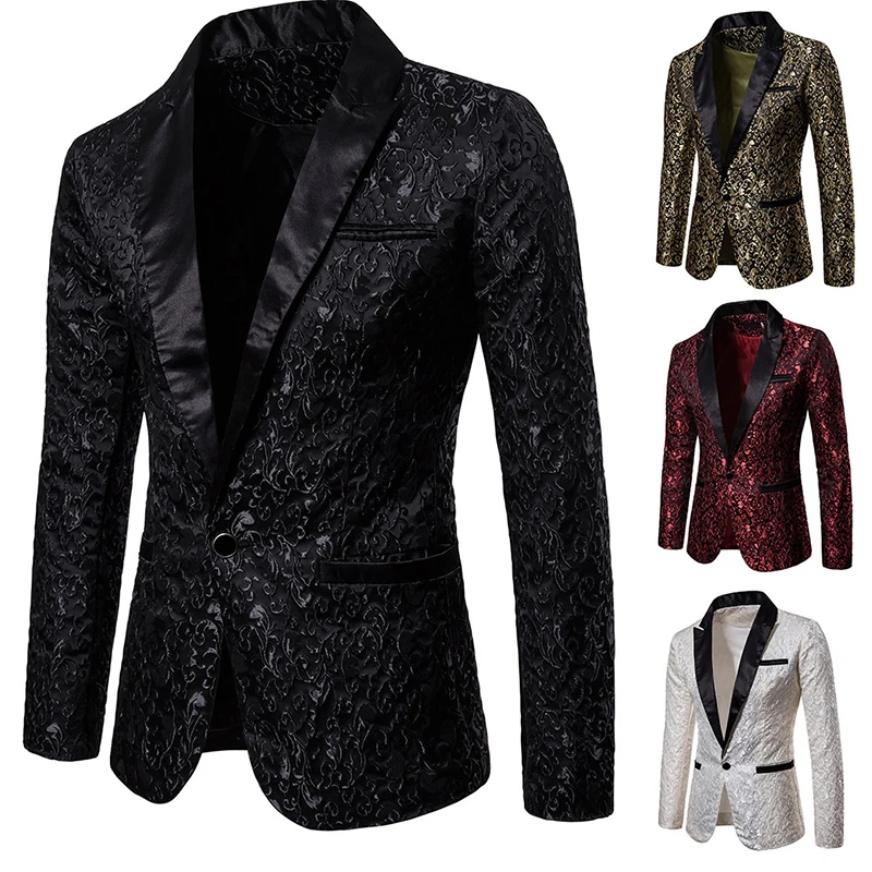 Luxury Black Jacquard Floral Blazer for Men Party Banquet Slim Fit Tuxedo Suit Jacket Single Button Stage Prom Blazers Costume
Luxury Black Jacquard Floral Blazer for Men Party Banquet Slim Fit Tuxedo Suit Jacket Single Button Stage Prom Blazers Costume