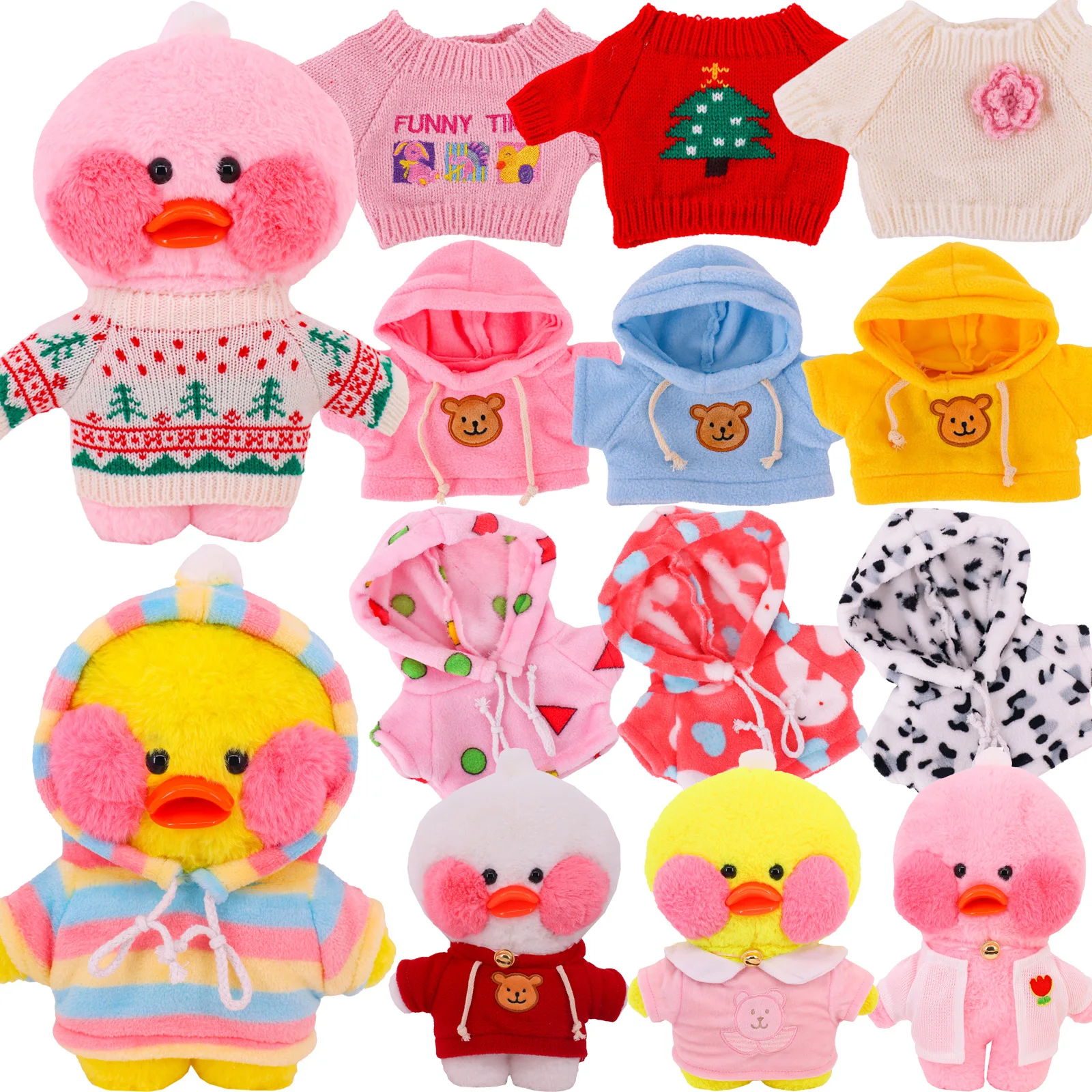 30 Cm lalafanfan Doll Clothes Handmade Sweater Knit Cardigan Hooded Plush Sweatshirt Yellow Duck Accessories Plush Stuffed Toys
30 Cm lalafanfan Doll Clothes Handmade Sweater Knit Cardigan Hooded Plush Sweatshirt Yellow Duck Accessories Plush Stuffed Toys