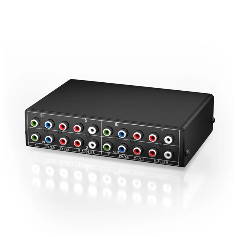3-Way RGB Component AV Switch Video Audio Selector 3 In 1 Output Ypbpr Component RGB Switcher Box For TV 360 Wii DVD
3-Way RGB Component AV Switch Video Audio Selector 3 In 1 Output Ypbpr Component RGB Switcher Box For TV 360 Wii DVD