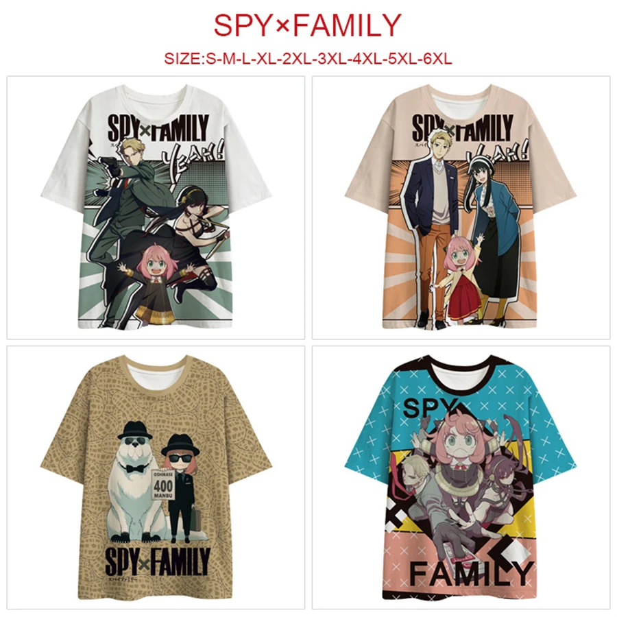 SPY×FAMILY Cartoon Animation Around Short-Sleeved Tops Loid Forger Anya Forger Yor Forger Character Print T-shirt Trend
SPY×FAMILY Cartoon Animation Around Short-Sleeved Tops Loid Forger Anya Forger Yor Forger Character Print T-shirt Trend
