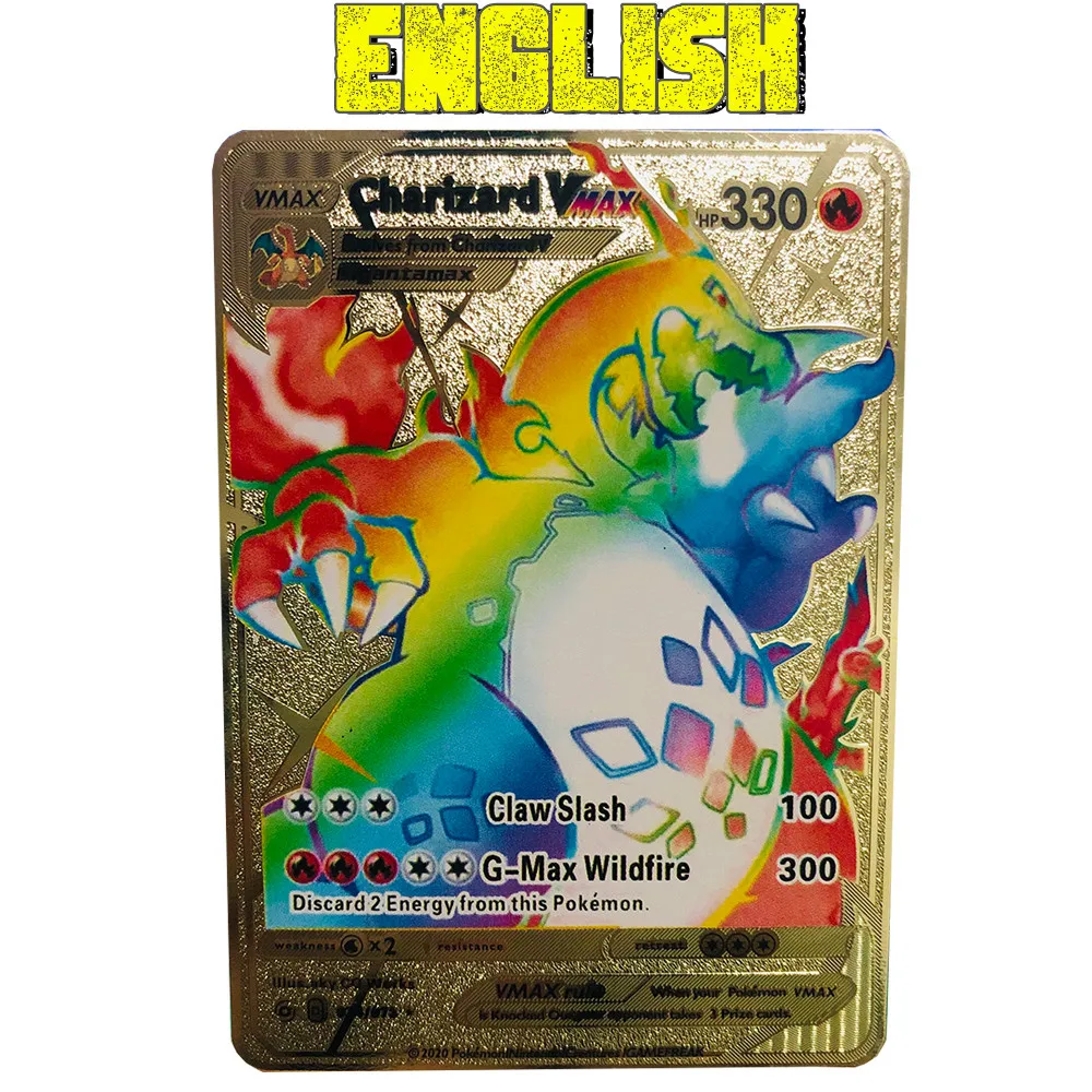 English Pokemon Cards Gold Metal Pokemon Cards English Hard Lron Cards Mewtwo Pikachu GX Charizard Vmax Pack Game Collection
English Pokemon Cards Gold Metal Pokemon Cards English Hard Lron Cards Mewtwo Pikachu GX Charizard Vmax Pack Game Collection